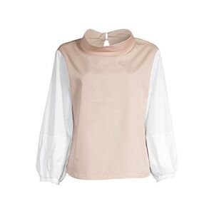 Harshman NEW Perry Two Tone Cotton‎ Tunic in Beige/White Size 2X MSRP $198
